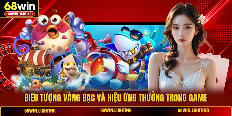 Biểu tượng vàng bạc và hiệu ứng thưởng trong game